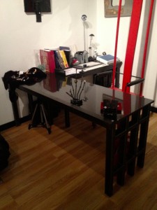 Custom desk metal and granite