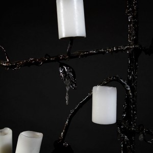 Candle tree candelabra art furniture closeup