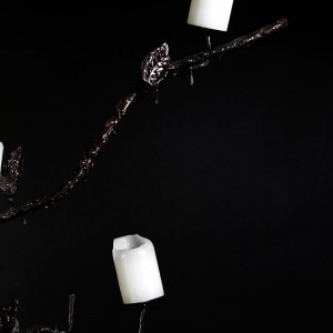 Candle tree candelabra art furniture closeup